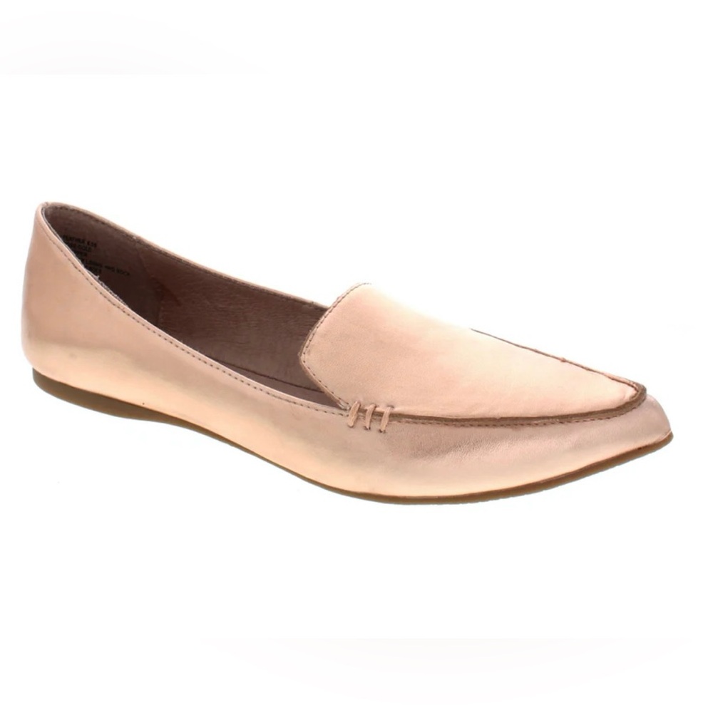 Steve Madden rose gold feather loafers